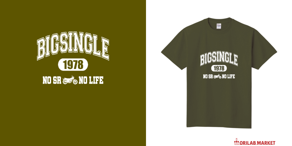 BIG SINGLE ビッグシングル NO SR NO LIFE SR400 Tシャツ｜D-Style