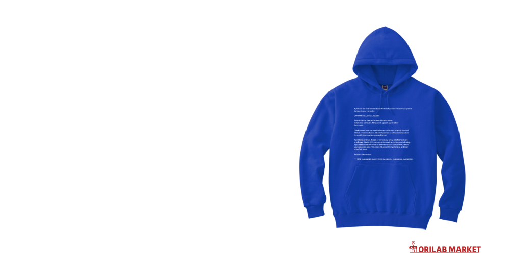 ブルースクリーン（青い死の画面）軽量プルパーカー (長袖プリント)の