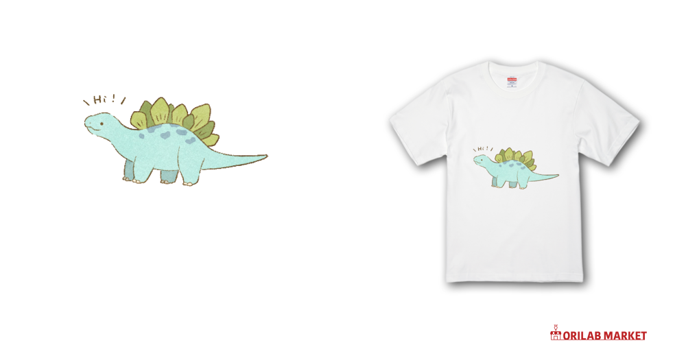 ゆるいステゴサウルスくんプレミアムTシャツの商品購入ページ