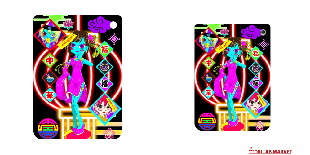 中華 サイバーパンクな化け物パスケースPUレザーパスケース(チェーン