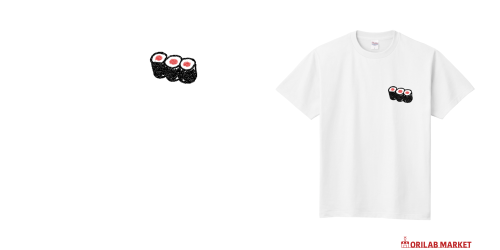 細巻き(鉄火・おしんこ) Tシャツ｜Koba - オリラボマーケット