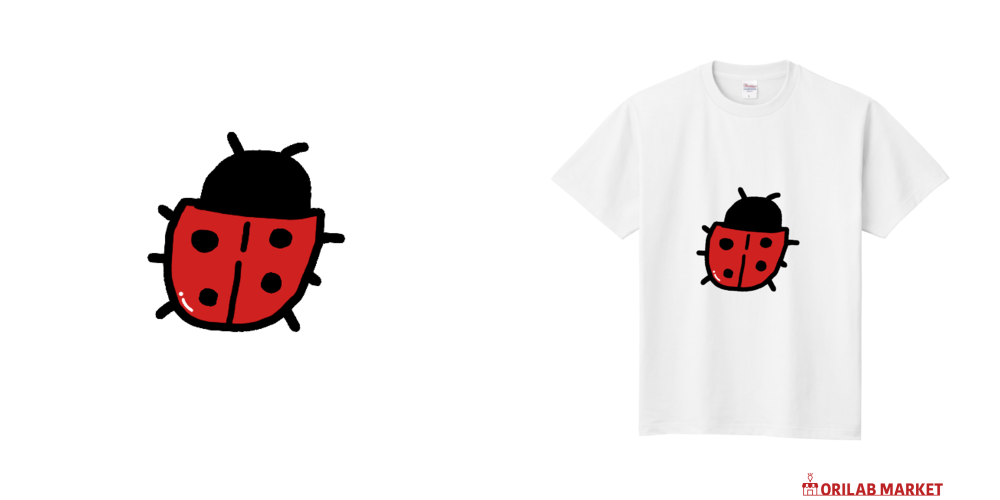 てんとう虫 Tシャツ キッズ・ベビー｜momomomo - オリラボマーケット