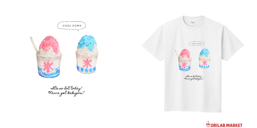 かき氷・Tシャツ Tシャツ｜marika - オリラボマーケット