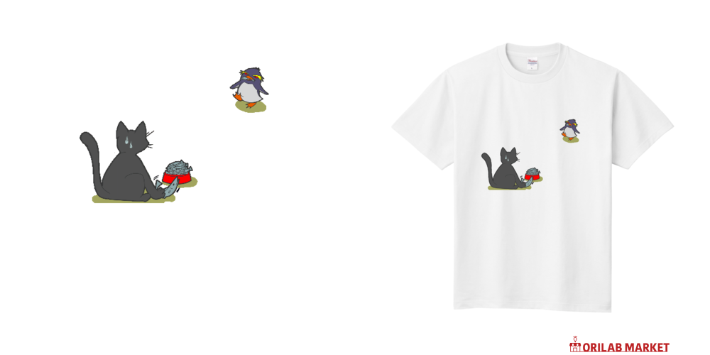 猫とペンギン定番Tシャツの商品購入ページ｜クリエイターの