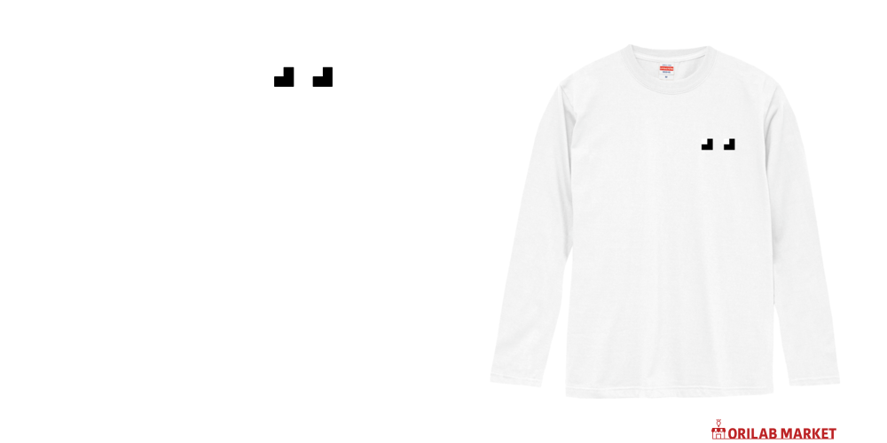 かみかぜブランド『おめめ』ロングTシャツ (白おすすめ)ロングスリーブ