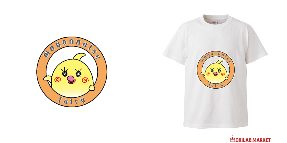 マヨネーズの妖精「マヨ」ロゴハイクオリティーTシャツの商品購入