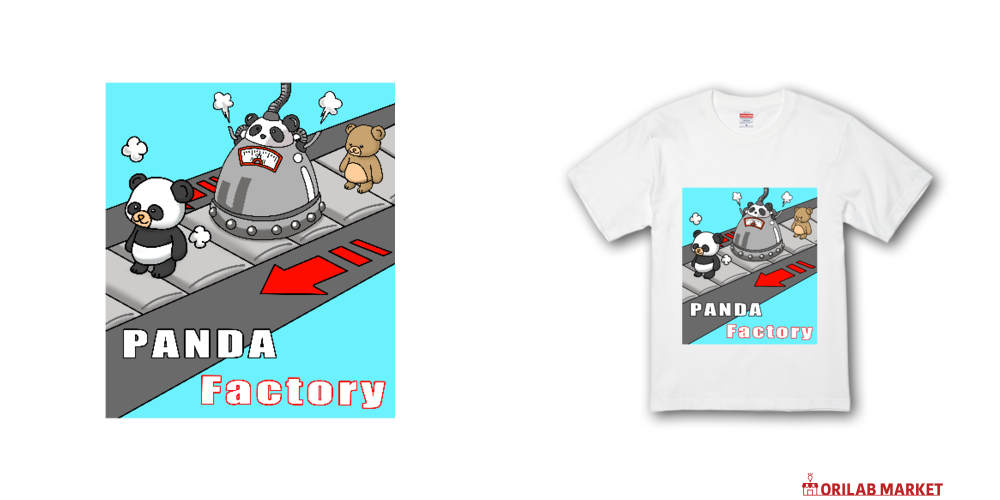 Panda Factory / パンダ工場プレミアムTシャツの商品購入ページ
