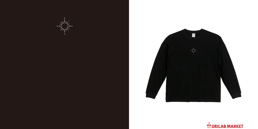 オーバーサイズロングTシャツ:blackビッグシルエットロングスリーブT