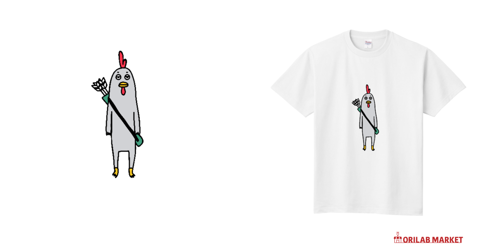 弓道 スマートなニワトリ定番Tシャツの商品購入ページ｜クリエイター