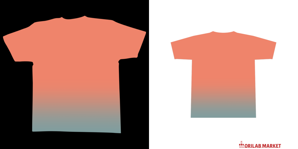 シンプル和グラデーションTシャツ【い】全面インクジェットTシャツ(L