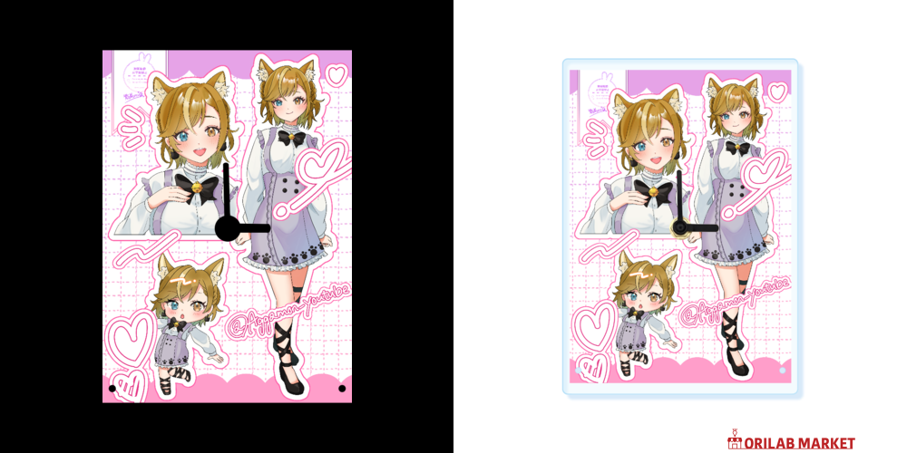 もんちゃん時計01アクリル置き時計の商品購入ページ｜クリエイターの