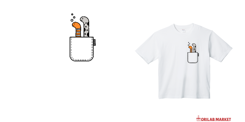 ポケットからチンアナゴ Tシャツ｜Nolli - オリラボマーケット