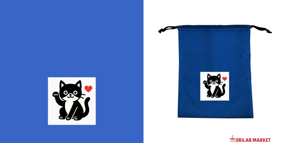 白黒ハチワレ猫01マルチ巾着の商品購入ページ｜クリエイターの