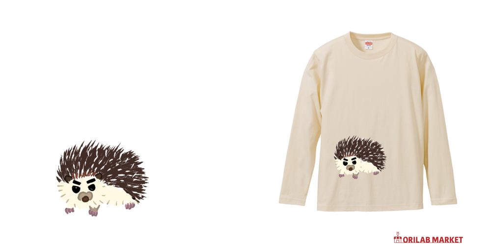 キリッとハリネズミロングスリーブTシャツの商品購入ページ