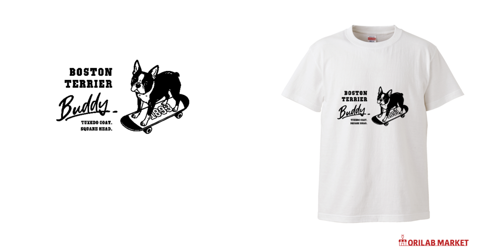 ボストンテリア pat02ハイクオリティーTシャツの商品購入ページ