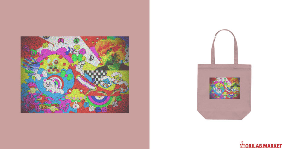 オリジナルイラストプリントグッズレギュラーキャンバストートバッグ(M