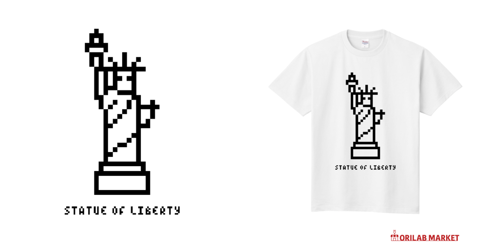 自由の女神【シンプルドット絵】 Tシャツ｜オノマトピア - オリラボ