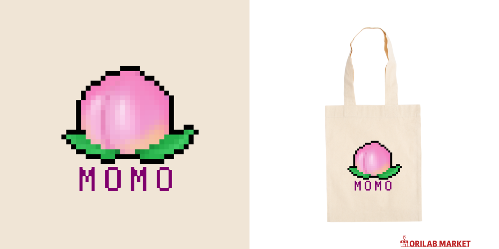 可愛い桃のドット絵 バッグ｜チコデザ - オリラボマーケット