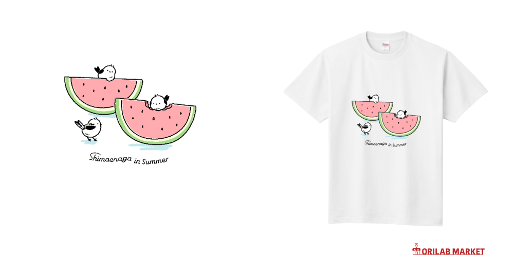 シマエナガの夏 Tシャツ｜あずき缶 - オリラボマーケット