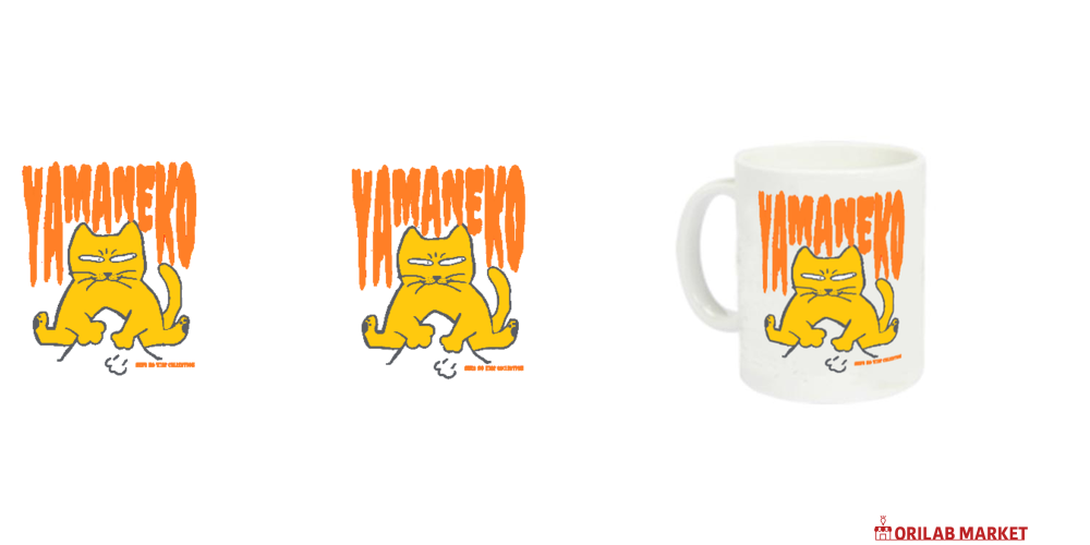 らくがき・やまねこ・おれんじ：ねこのひげあつめ。 マグカップ