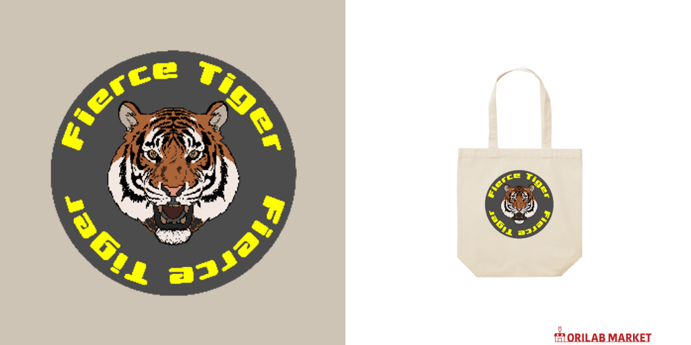 Fierce Tigerレギュラーキャンバストートバッグ(M) (フルカラー