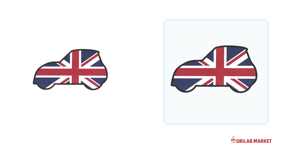イギリス国旗ユニオンジャック柄車イラストコースターアクリル