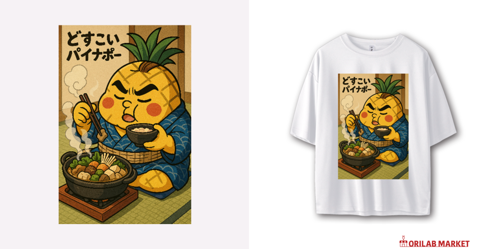 どすこいパイナポー どすこいパイナポー ちゃんこ鍋ストリートTシャツの商品購入ページ