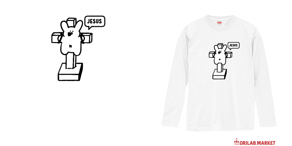 ジーザスうさぎロングスリーブTシャツの商品購入ページ