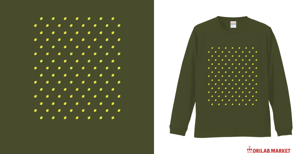ドット よく見るとレモンリブ付 ロングスリーブTシャツの商品購入