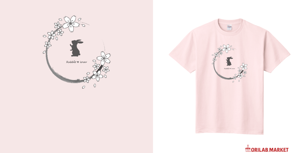 桜〇2024（透明）うさぎ定番Tシャツの商品購入ページ｜クリエイターの