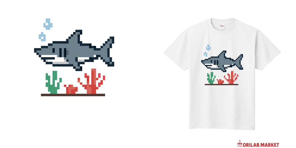 サメと珊瑚 Tシャツ｜roro - オリラボマーケット