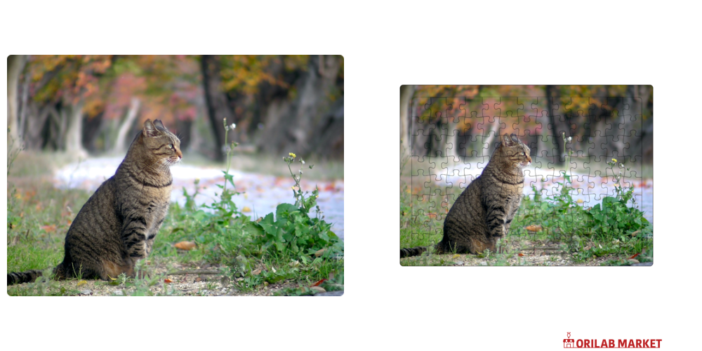 秋のキジトラ猫 A4サイズ パネル｜NEPUJUPI - オリラボマーケット
