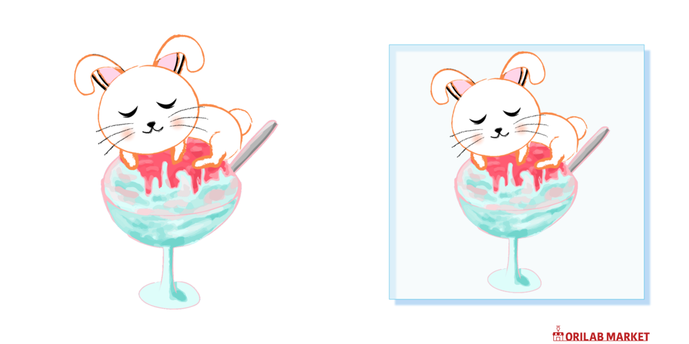 うさぎちゃんのかき氷 パネル｜チコデザ - オリラボマーケット