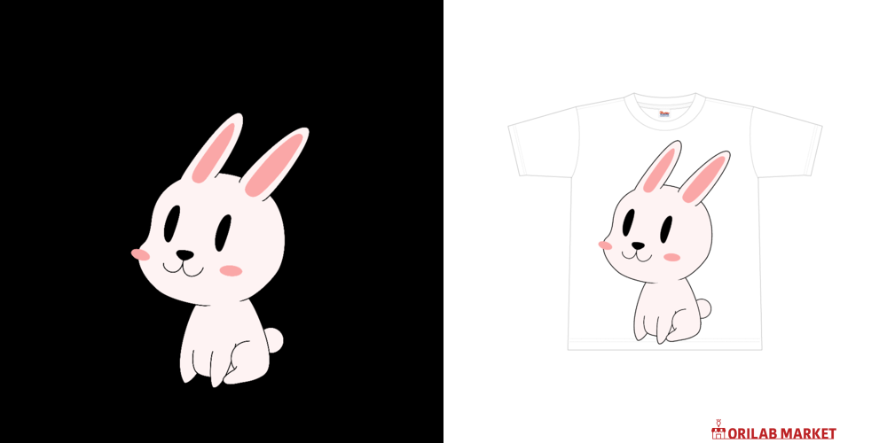 うさぎさん全面インクジェットTシャツ(L)の商品購入ページ