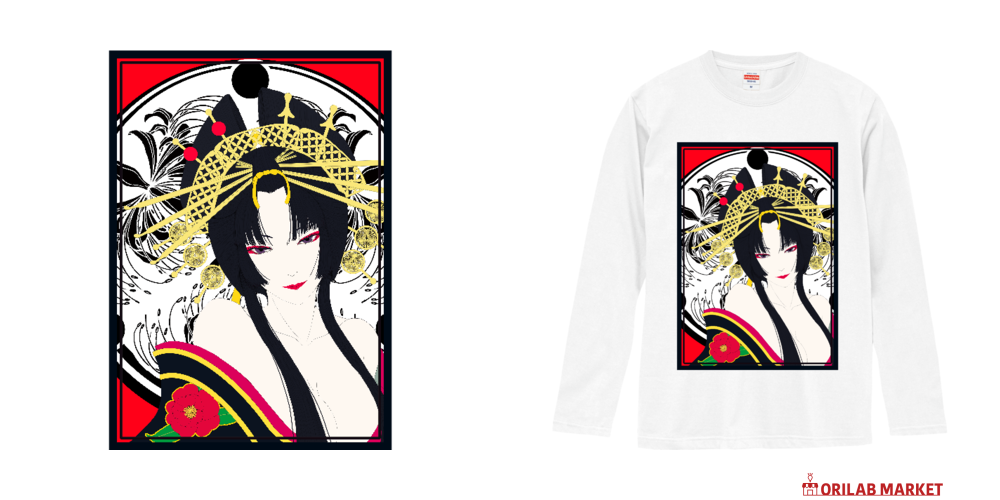 花魁ロングスリーブTシャツの商品購入ページ｜クリエイターの