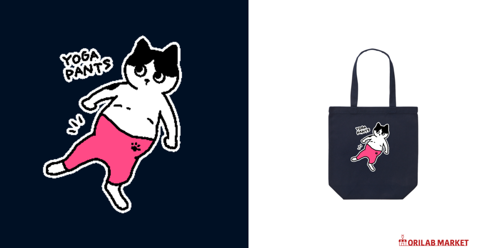 ハチワレ猫くん ヨガパンツ PKレギュラーキャンバストートバッグ(M