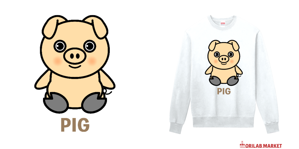 ザ・pig! 可愛い豚さんのデザイン定番スウェットの商品購入ページ
