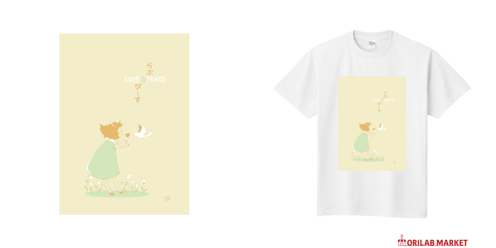 らぶ&ぴーす Tシャツ｜Nyattsu_715 - オリラボマーケット