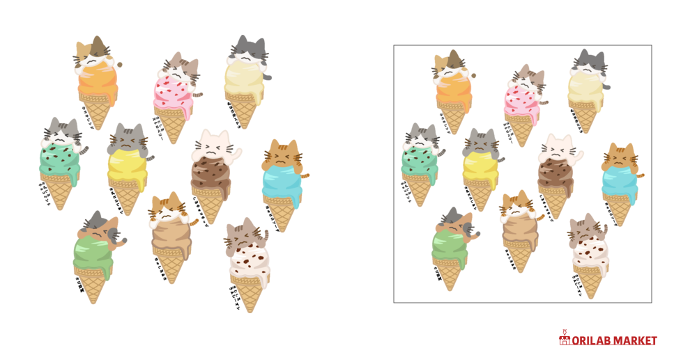 アイスクリームなネコ パネル｜楽猫楽描しげ屋 - オリラボマーケット