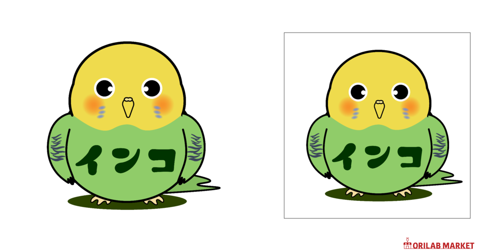 インコちゃんデザイン パネルサンプル ❀ハンドメイド❀ 予約ページ　1 可愛いインコちゃん パネル｜チコデザ - オリラボマーケット