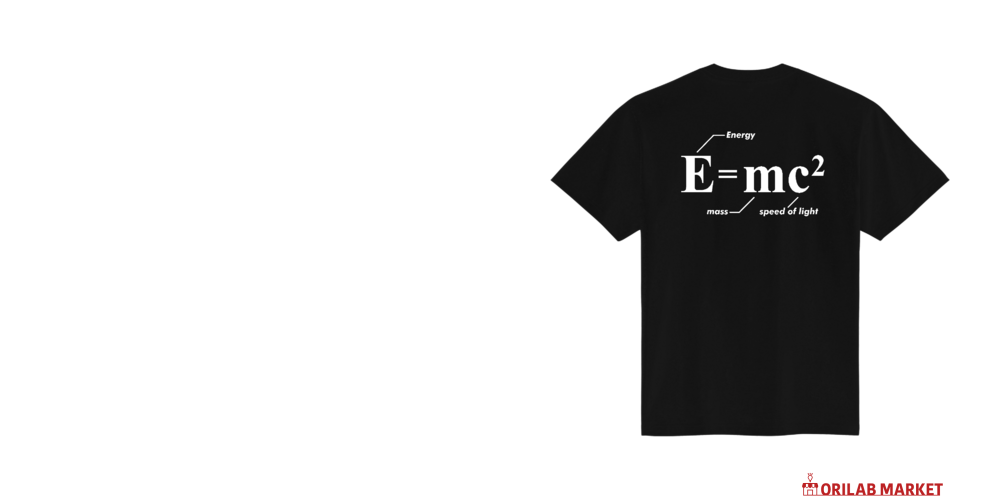 背面】E＝mc² 相対性理論【理系・物理】 Tシャツ｜オノマトピア - オリ