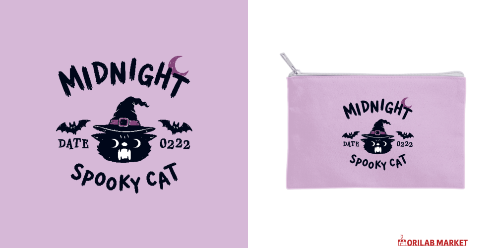 MIDNIGHT SPOOKY CAT 黒猫くん ハロウィン PU ポーチ｜Qroovy