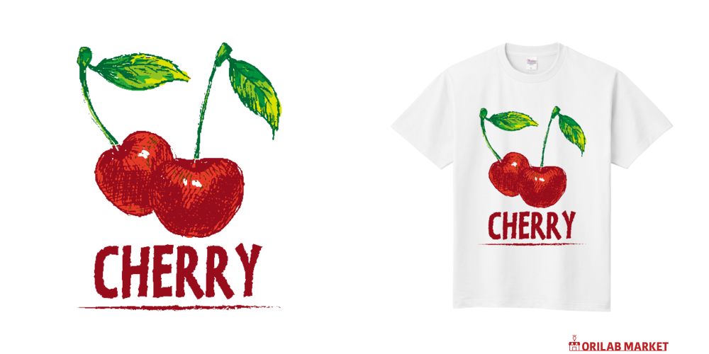 CHERRY-チェリー- さくらんぼ Tシャツ｜DRIPPED -ドリップド- - オリ