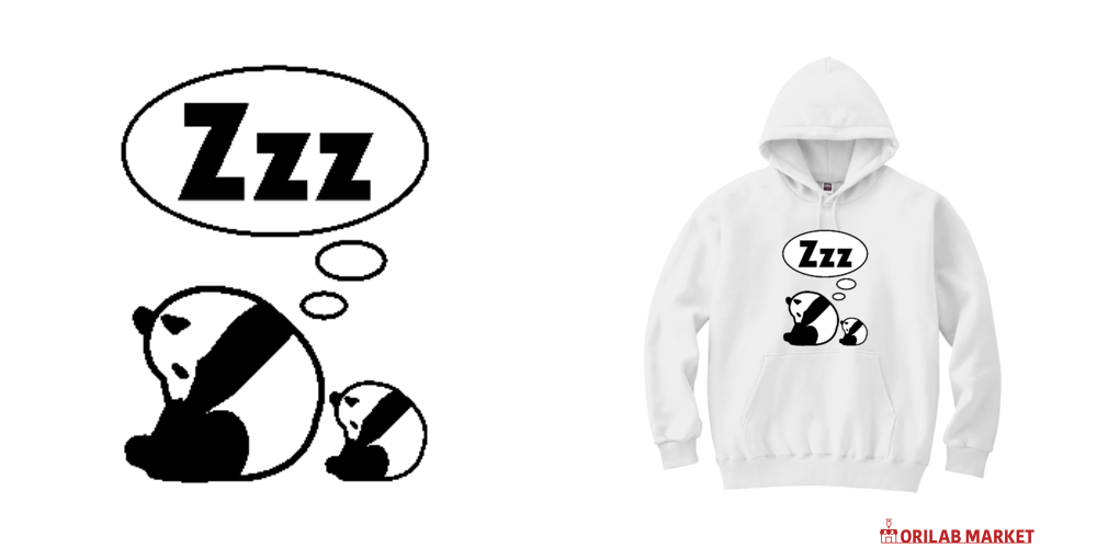 Zzzパンダ 2頭 パーカー｜DRIPPED -ドリップド- - オリラボマーケット
