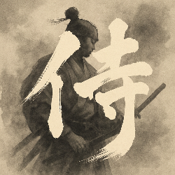 筆文字アート Tシャツ「侍」 草書体 墨風デザイン 和風