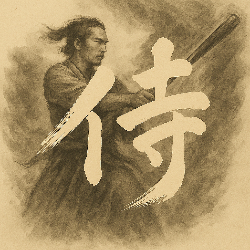 筆文字アート Tシャツ「侍」 草書体 墨風デザイン 和風 WBC