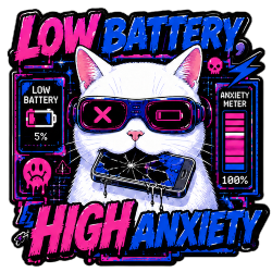 サイバーパンク猫ステッカー HIGH LOW