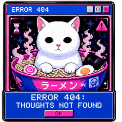 サイバーパンク猫ステッカー ERROR 404