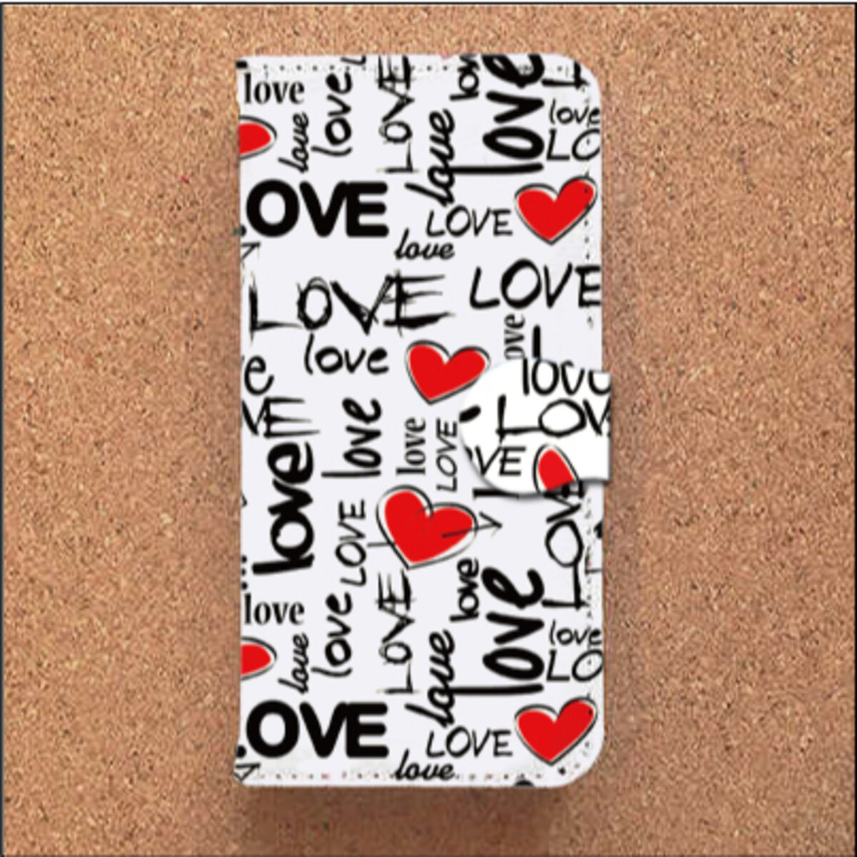 Iphone Android ギフト プレゼント スマホケース 手帳型 ケース 可愛い かわいい ハート オシャレ 黒 レッド 赤 ラブ 愛の商品購入ページ オリジナルプリントグッズ販売のオリラボマーケット