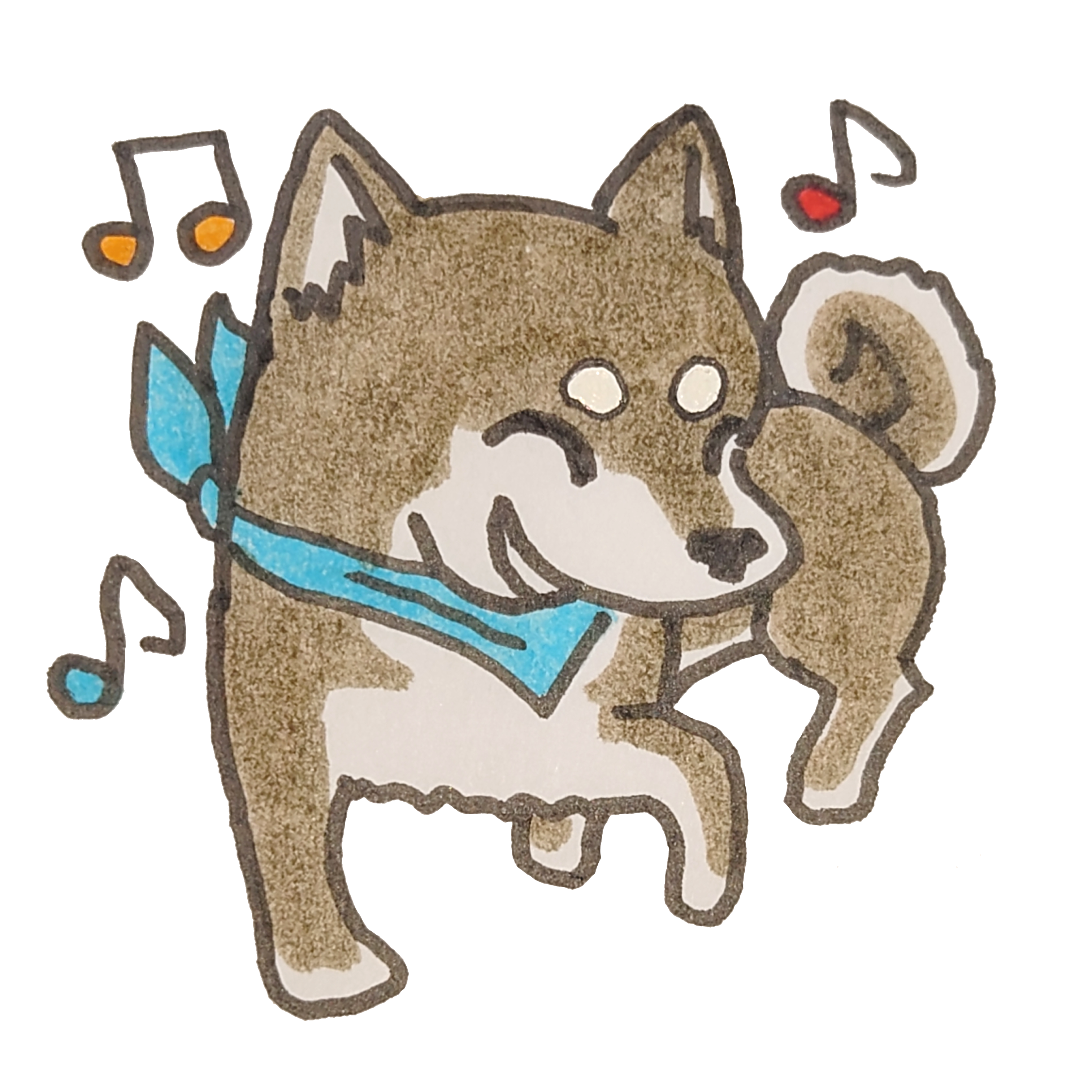 踊る柴犬イラスト登録完了 オリジナルプリントグッズ販売のオリラボマーケット